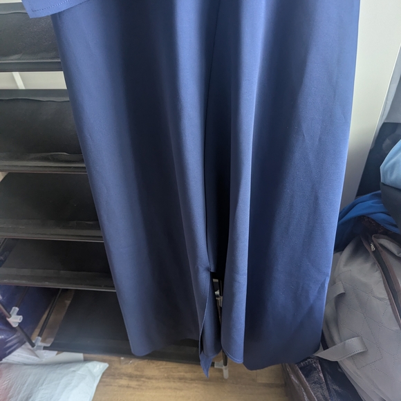 Topshop One-Shoulder Dress in Navy - Picture 3 of 5